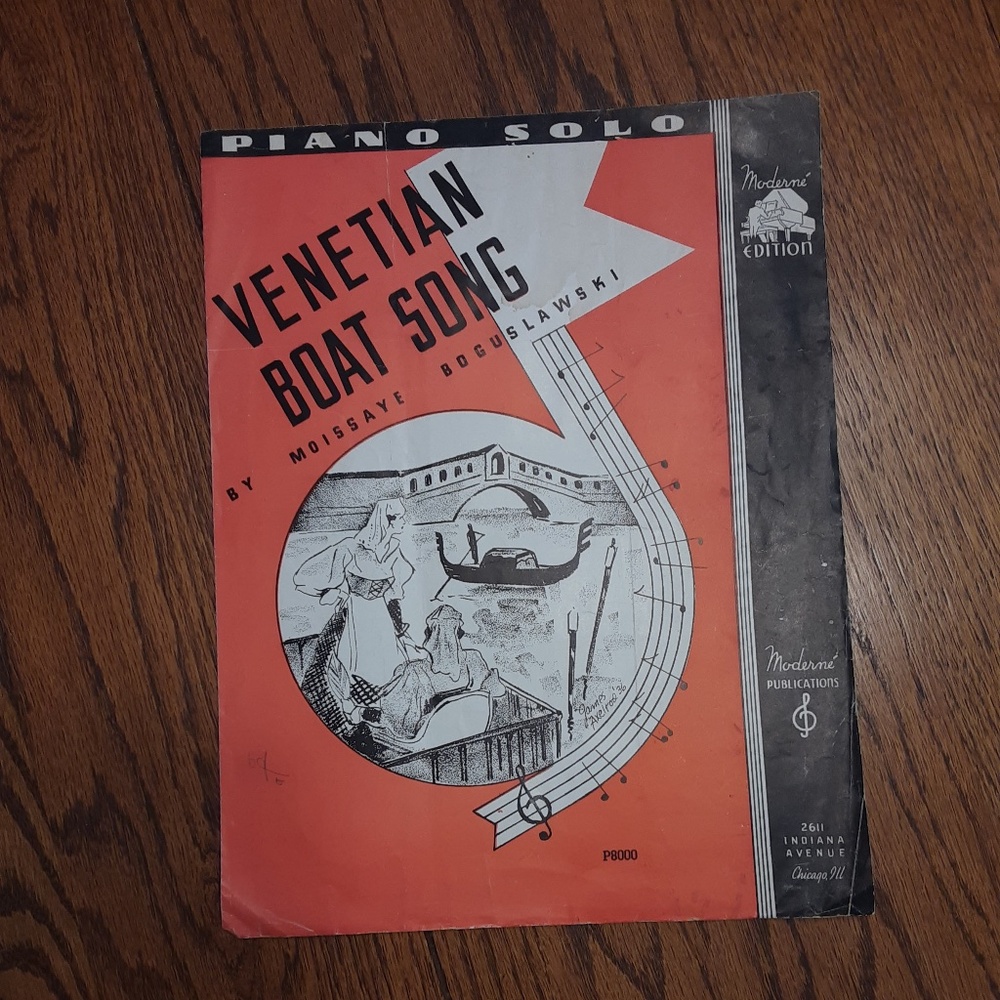 Venetian Boat Song Vintage Sheet Music